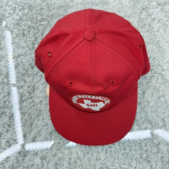 Vintage Smart Materials Inc SMI Hat Cap Snap Back Red Patch Advertising Mens 90s - Picture 7 of 12